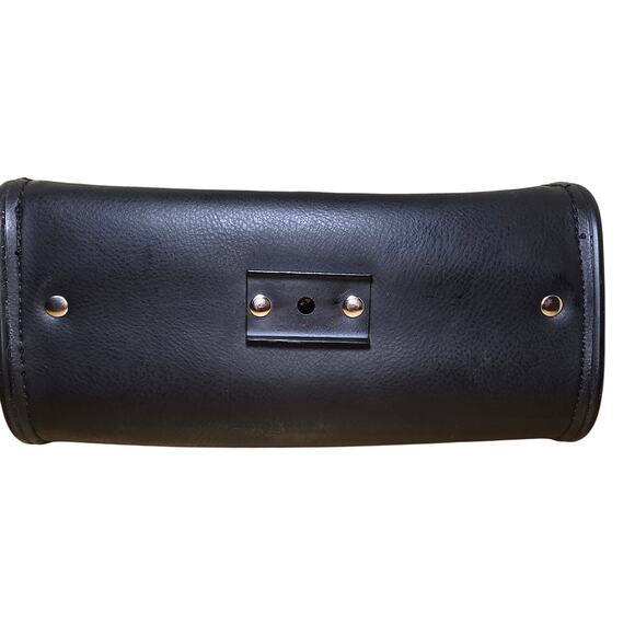 NEW Studded Black Leather Motorcycle Windshield Bag with Rare Harley Vintage Pin - Picture 4 of 8